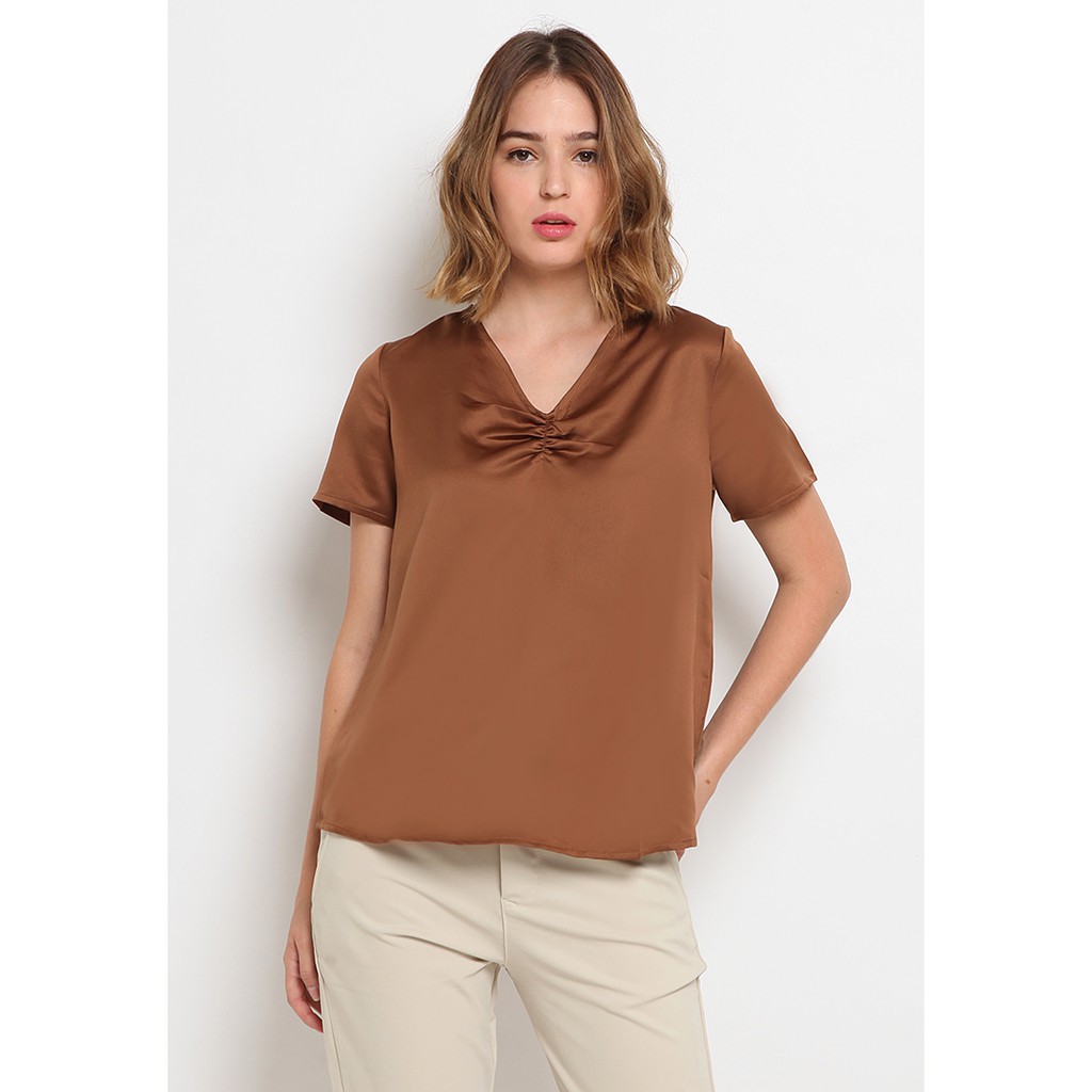 The Executive V-Neck Short Sleeve Blouse