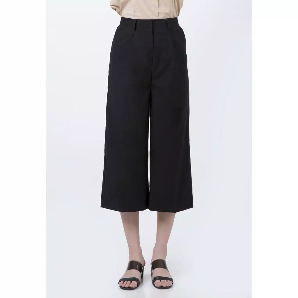 The Executive Wide Leg Pants 5-LPWKEY120D024 Black