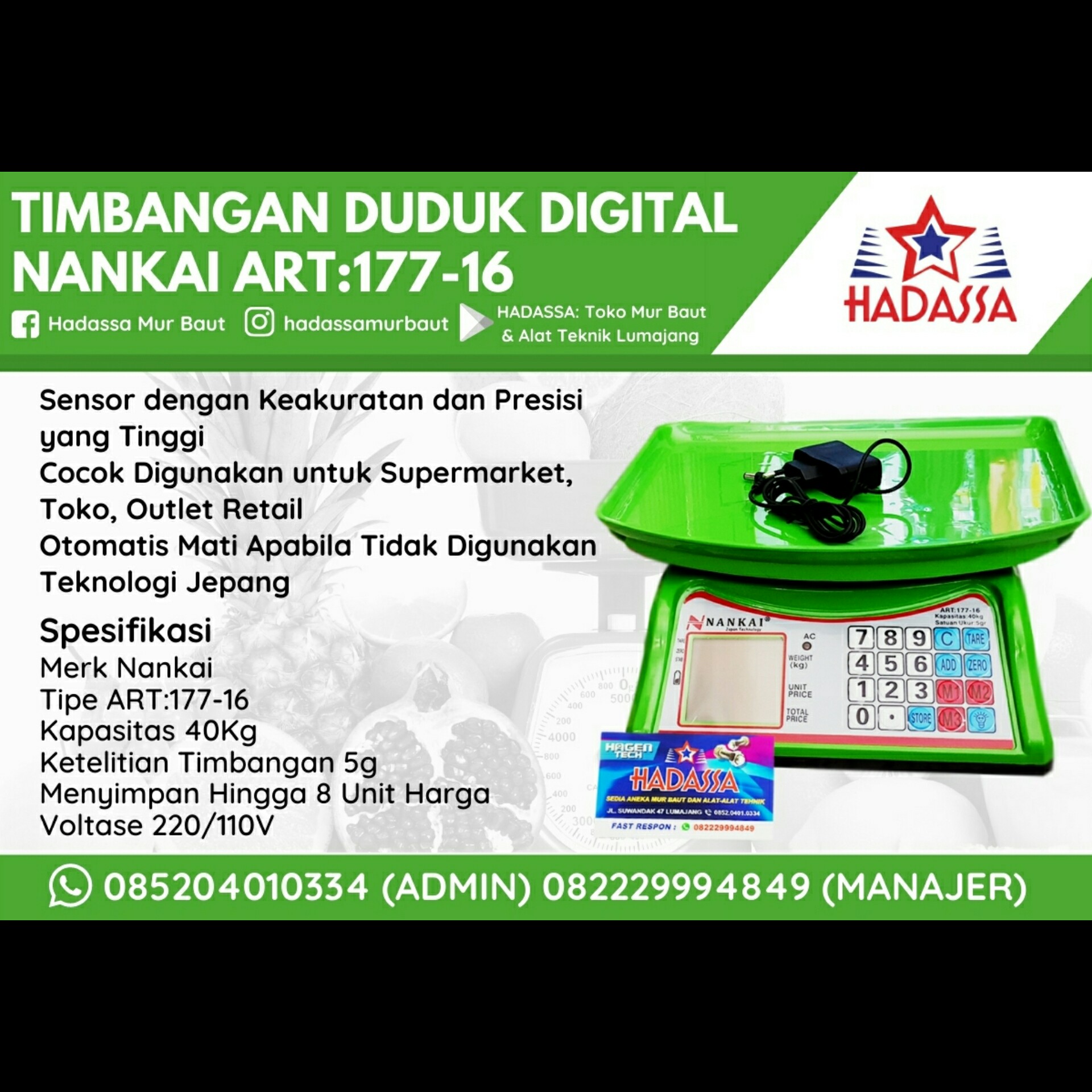 Timbangan Duduk Digital Nankai ART177-16