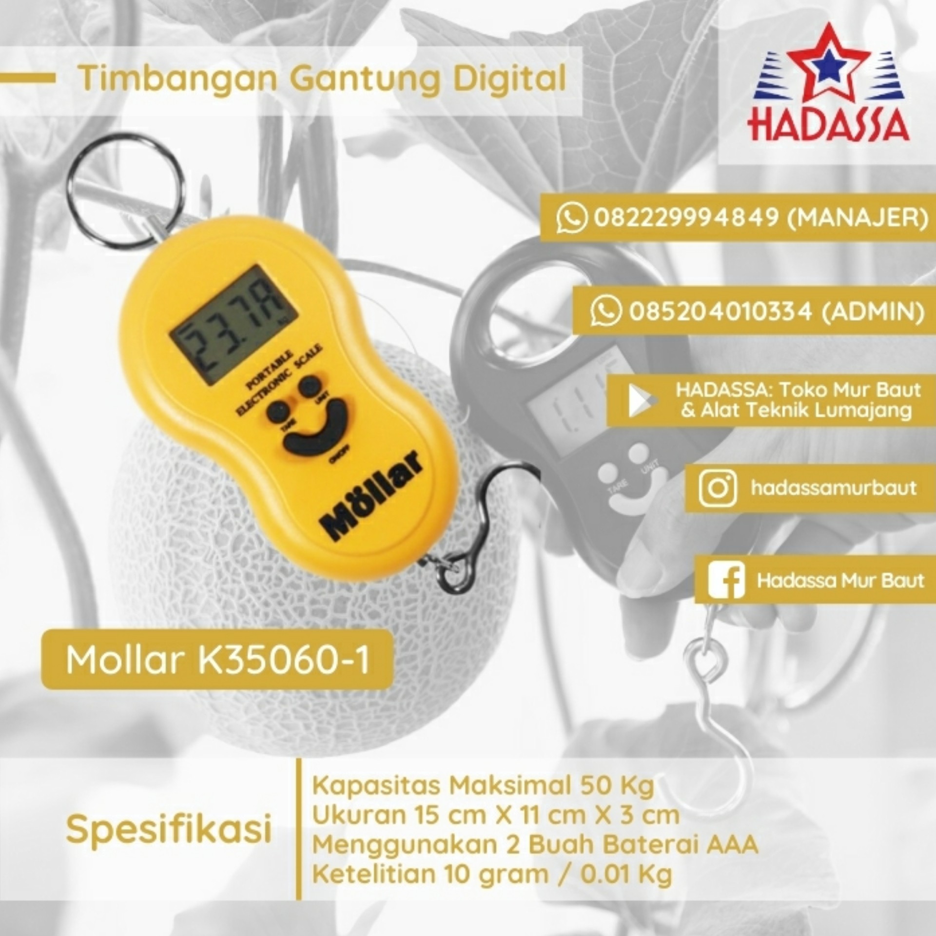 Timbangan Gantung Digital Mollar K35060-1