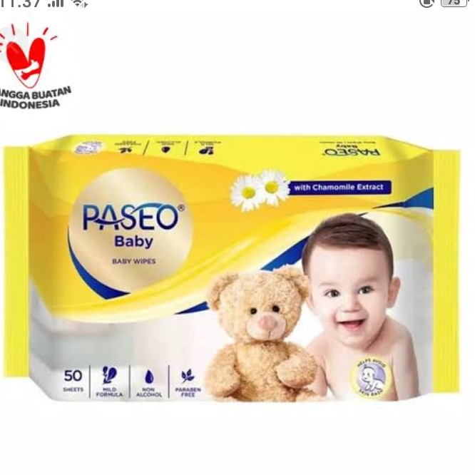 Tisu Paseo Wipes Baby 50sheet