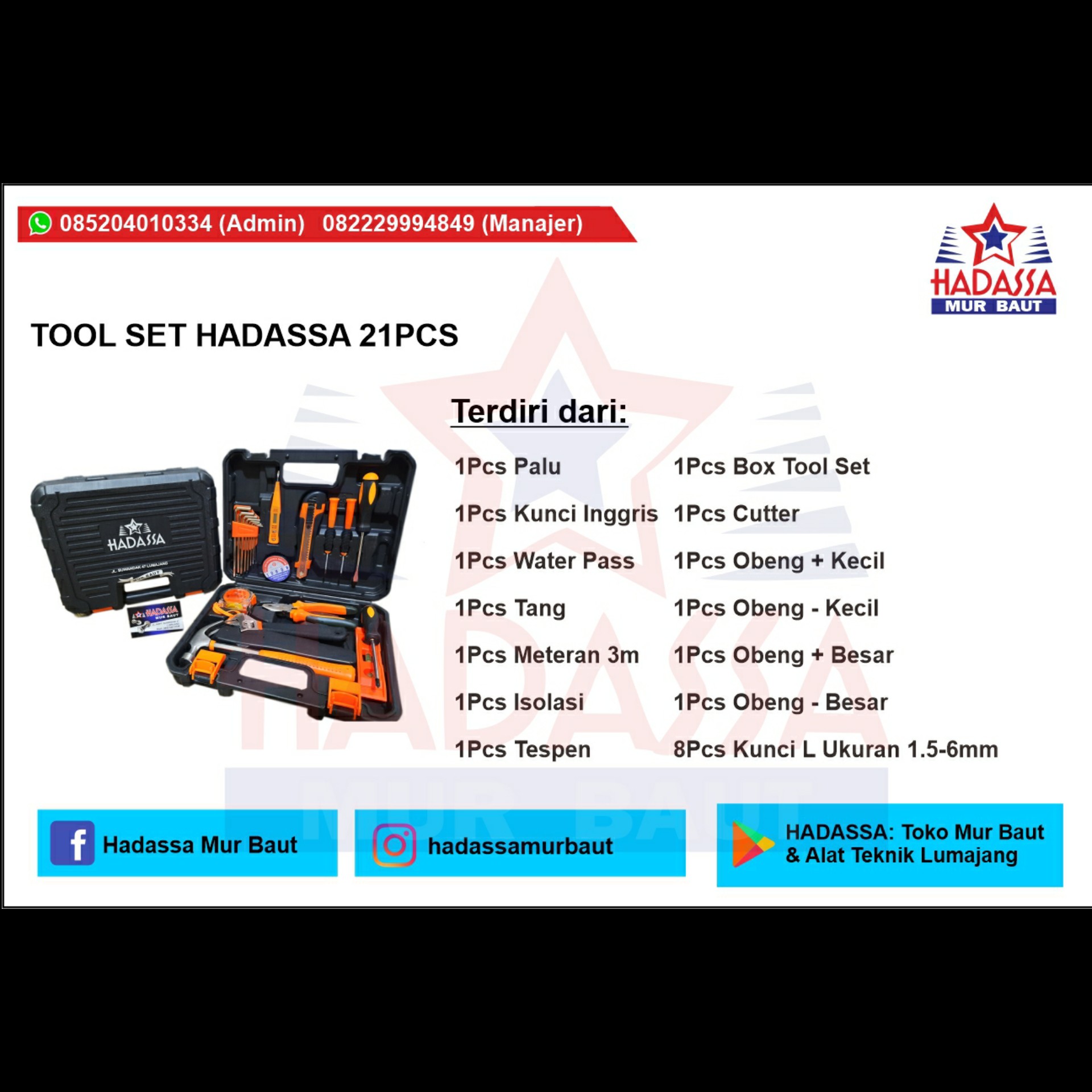 Tool Set Hadassa 21Pcs