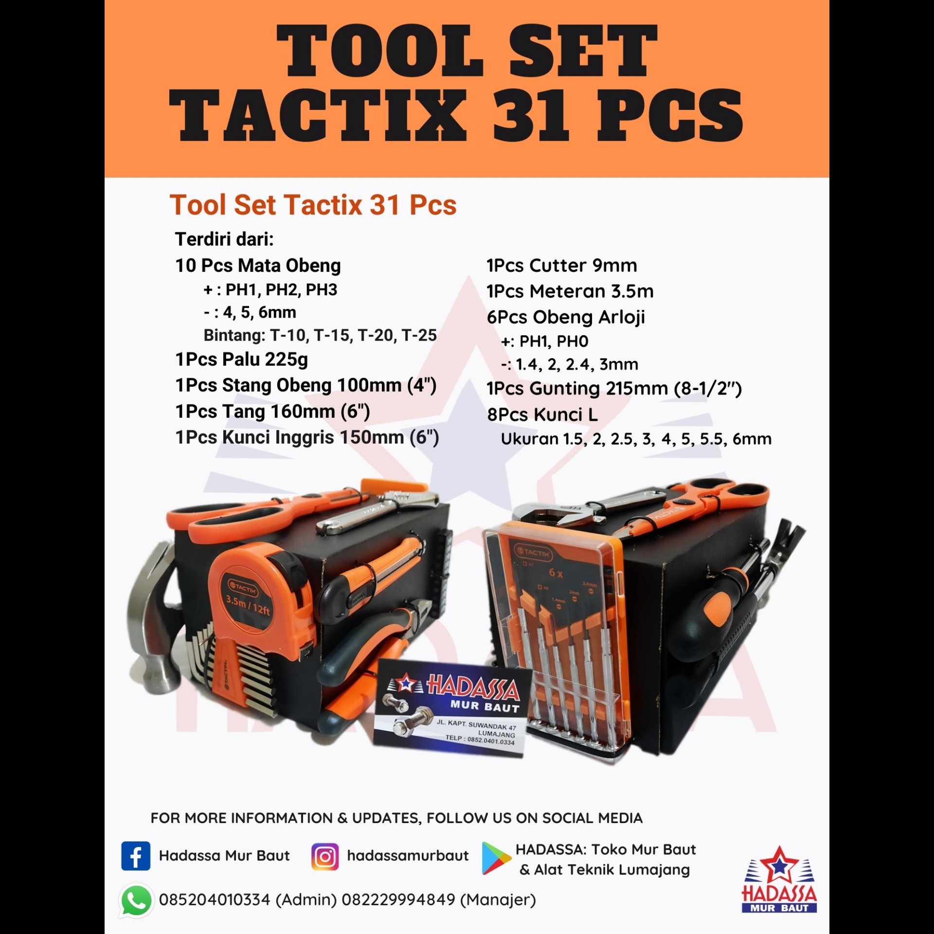 Tool Set Tactix 31 Pcs