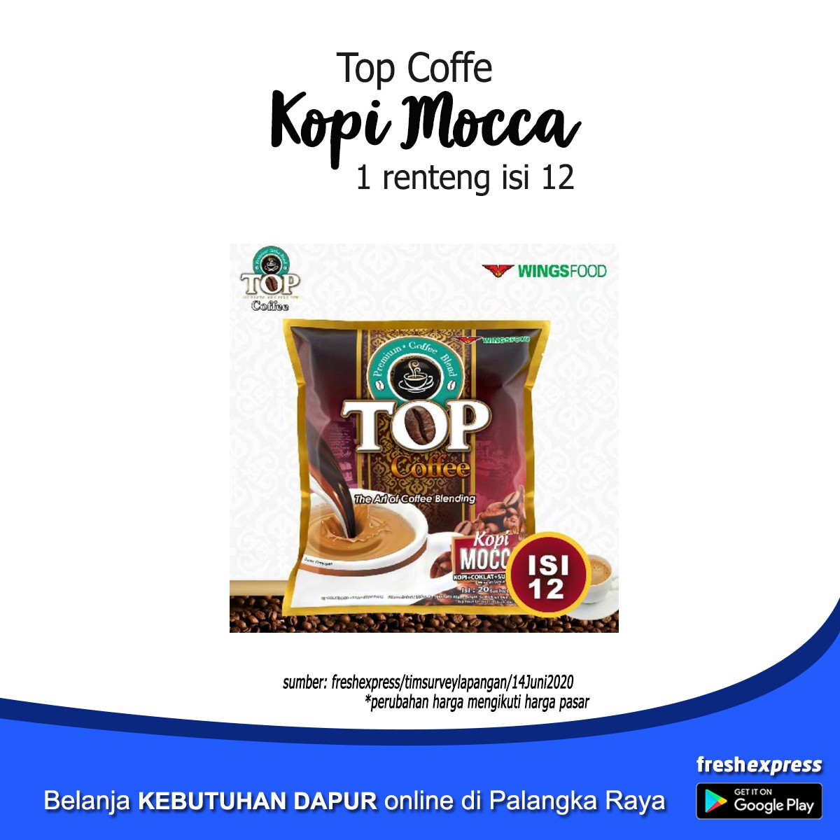 Top Coffe Kopi Mocca 1 Renteng Isi 12