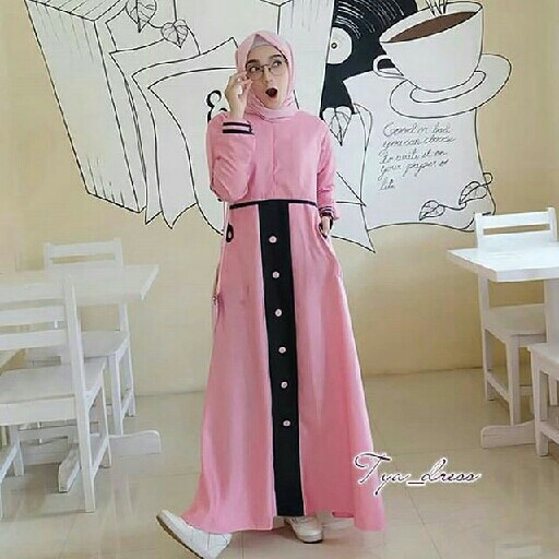 Tya Dres Pink Hitam