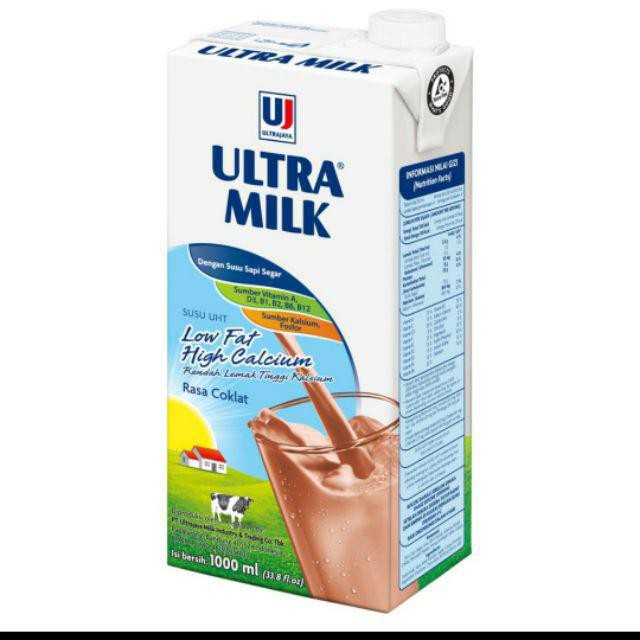 ULTRA LOW-FAT MILK COKLAT TERAPACK 1000ML