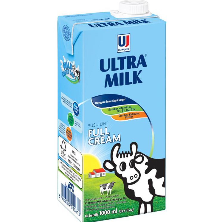 ULTRA MILK SUSU UHT PLAIN TETRAPACK 1000 ML