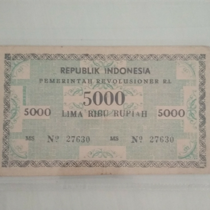 Uang Kuno 5000 Pada Jaman PRRI Di INDONESIA