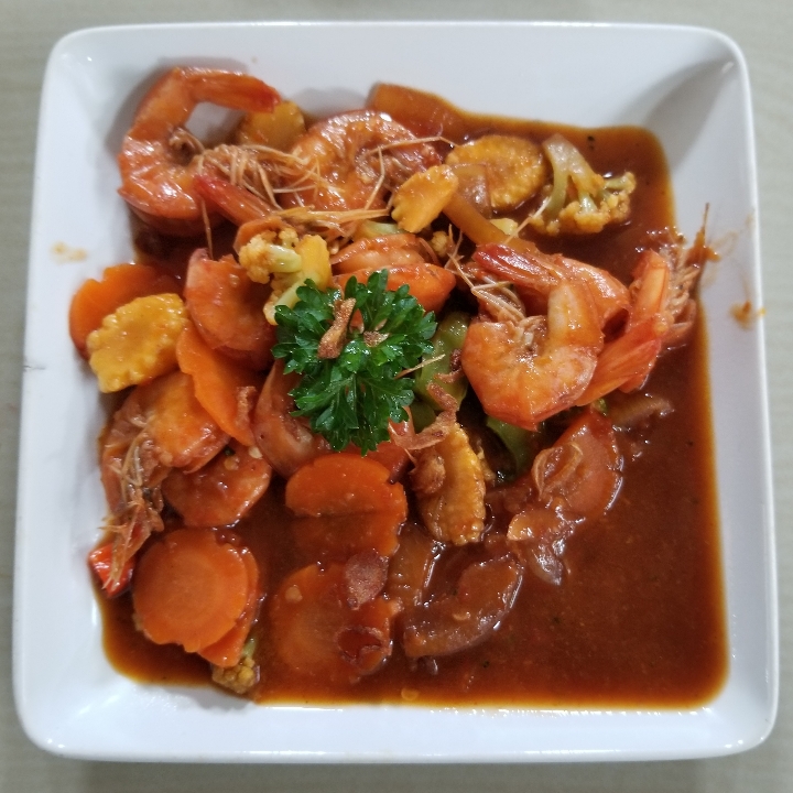 Udang Asam Manis Pedas