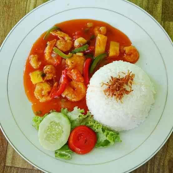 Udang Asam Manis Sama Nasi