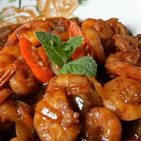 Udang goreng saus Inggris