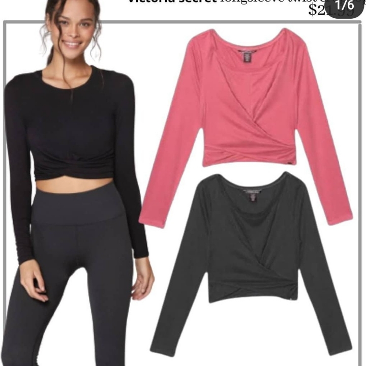 VICTORIA SECRET LONGSLEEVE TWIST CROP TOP