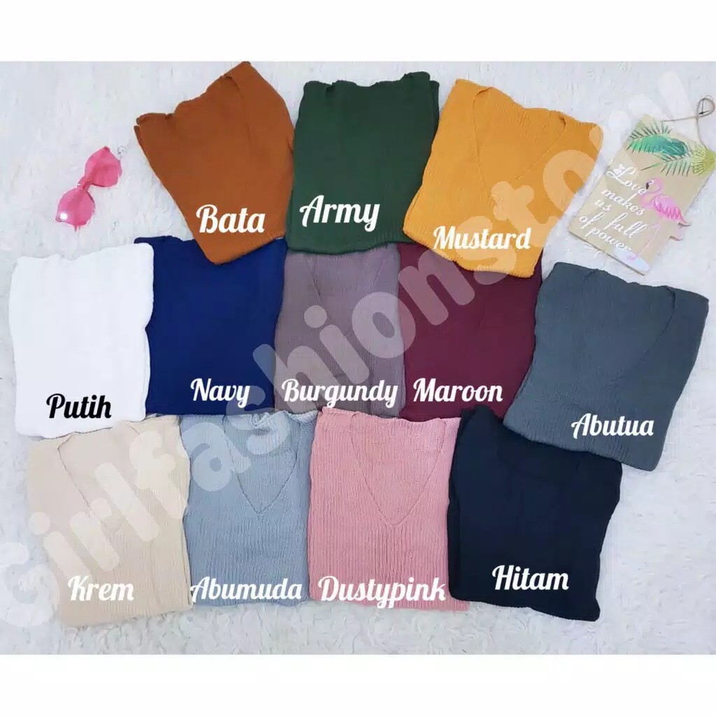 VNECK RAJUT TANGAN PENDEK 3