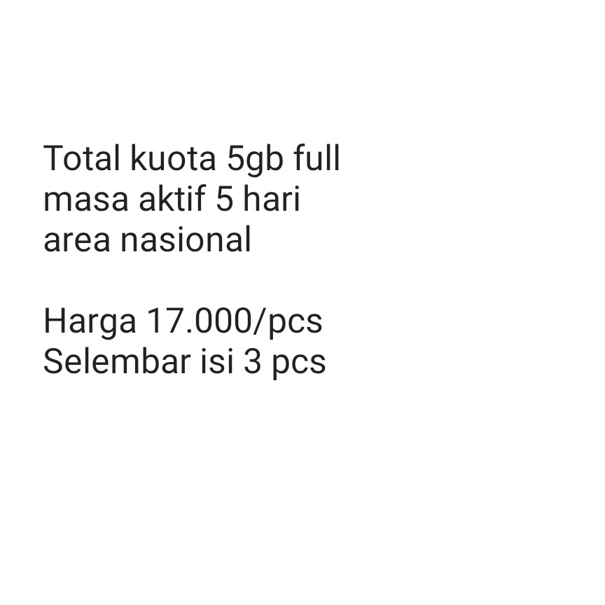 VOUCHER 5Gb 5hr isi 3 2