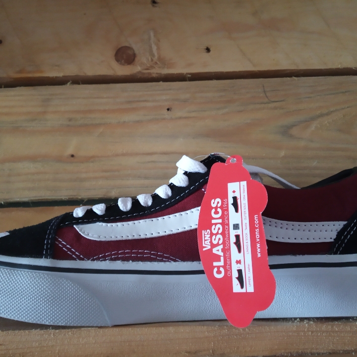 Vans Os Maroon List Putih