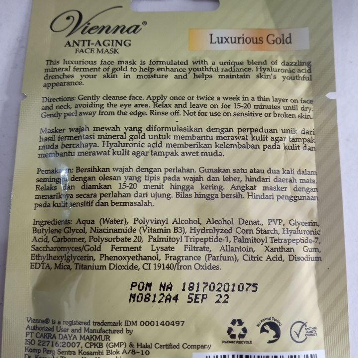 Vienna Anti Aging Face Mask 2