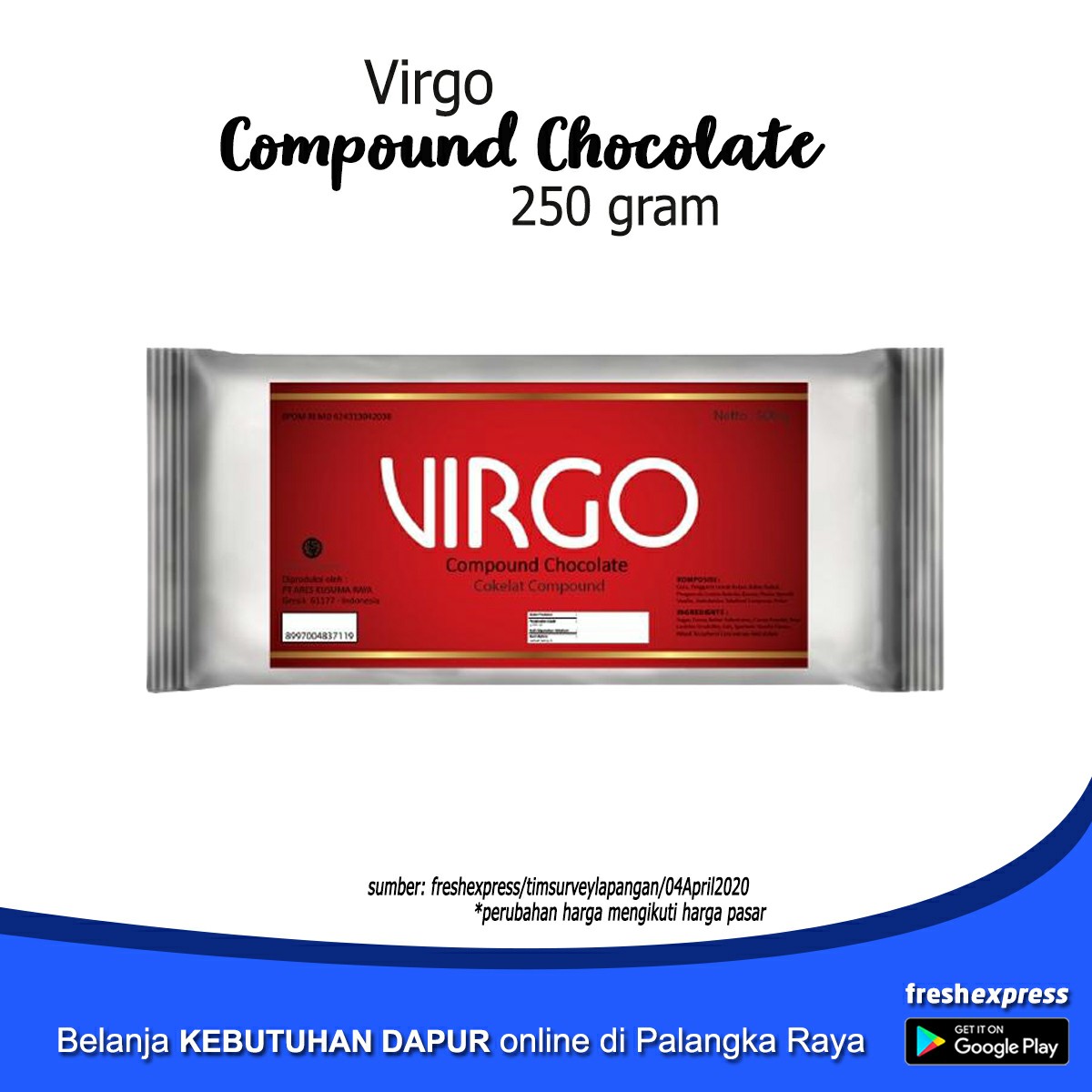 Cokelat Batang Virgo - Compound Chocolate 250 Gram