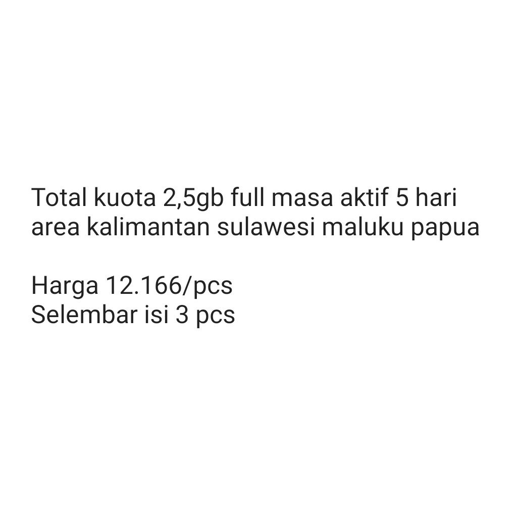 Voucher 2Gb Setengah 5hr isi 3 2