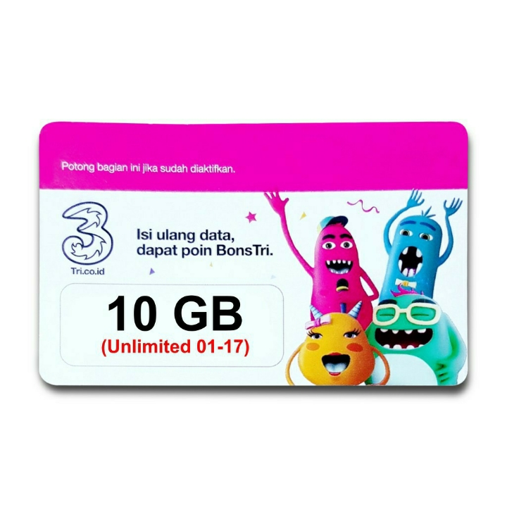 Voucher Kuota Tri AON 10 GB  UNLIMITED