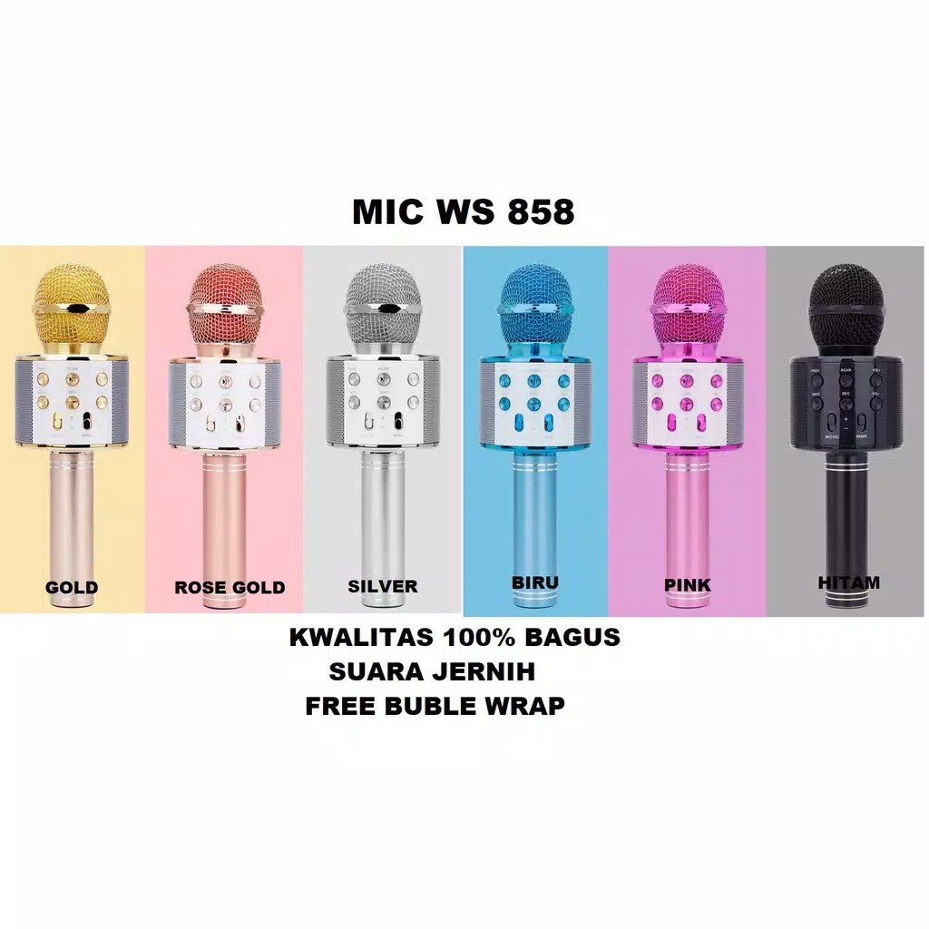 WS858 WS-858 Portable Bluetooth Wireless Microphone Speaker Karaoke KT