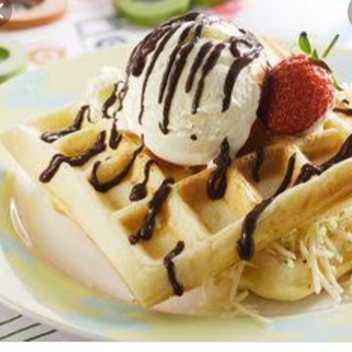 Waffle Coklat Keju Ice Cream