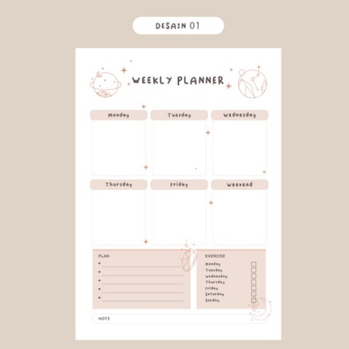 Weekly Planner A5 BOOK PAPER Perencanaan Harian Study Journal Study Pl 2