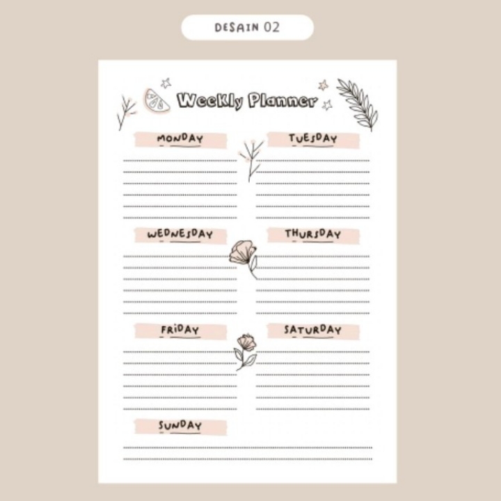 Weekly Planner A5 BOOK PAPER Perencanaan Harian Study Journal Study Pl 3