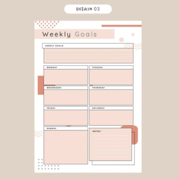 Weekly Planner A5 BOOK PAPER Perencanaan Harian Study Journal Study Pl 4