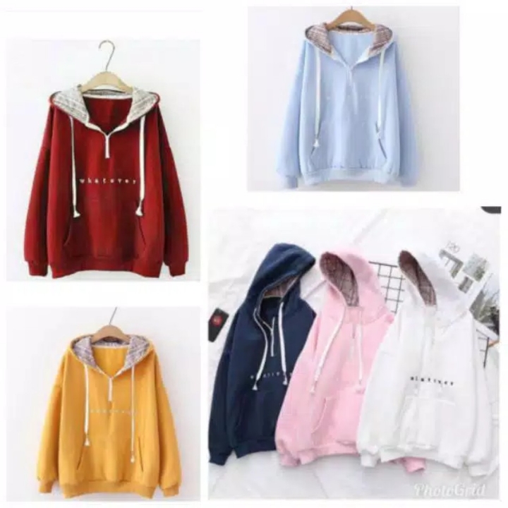 Whatever hoodie sweater wanita