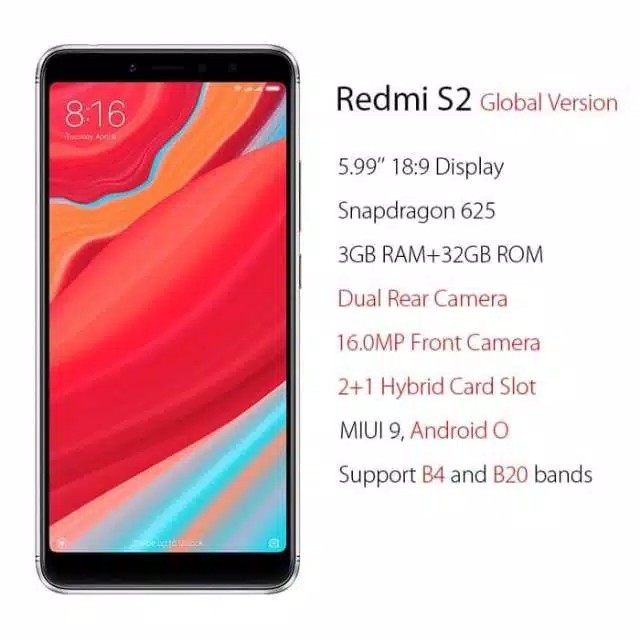 Xiaomi Redmi S2 Ram 3GB Rom 32GB Garansi Resmi 3