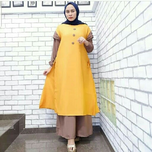 ZAHINA DRES 2in1 MUSTARD