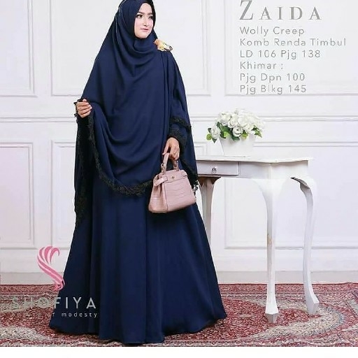 ZAIDA SYARI set 2in 1 DRESS Dan KERUDUNG