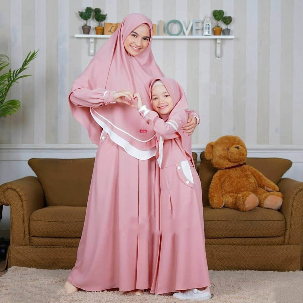 ZALFA SET MOM KIDS FASHION MUSLIM TERBARU BAJU COUPLE IBU DAN ANAK TER