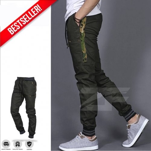 ZF Celana Jogger List Army 3