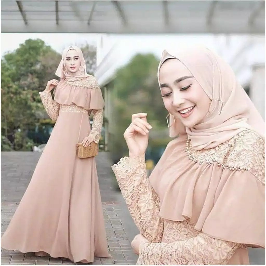 Zahra Dress  Outfit Kondangan  Gamis Kebaya Brokat Premium