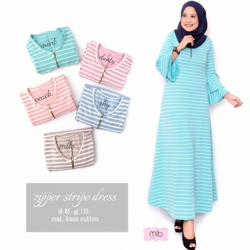 Zipper Stripe Dress