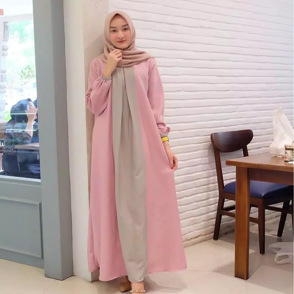 Zoe Maxi  Dress Muslim Wanita  Moscrepe Termurah 2