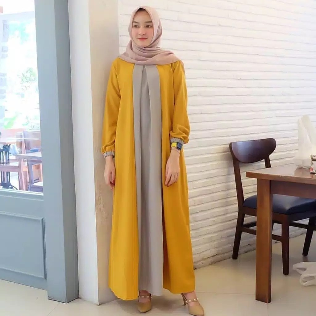 Zoe Maxi  Dress Muslim Wanita  Moscrepe Termurah 3