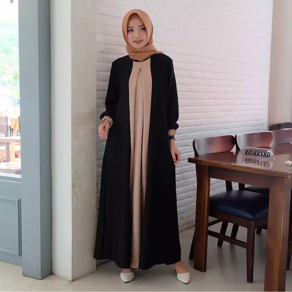 Zoe Maxi  Dress Muslim Wanita  Moscrepe Termurah 4