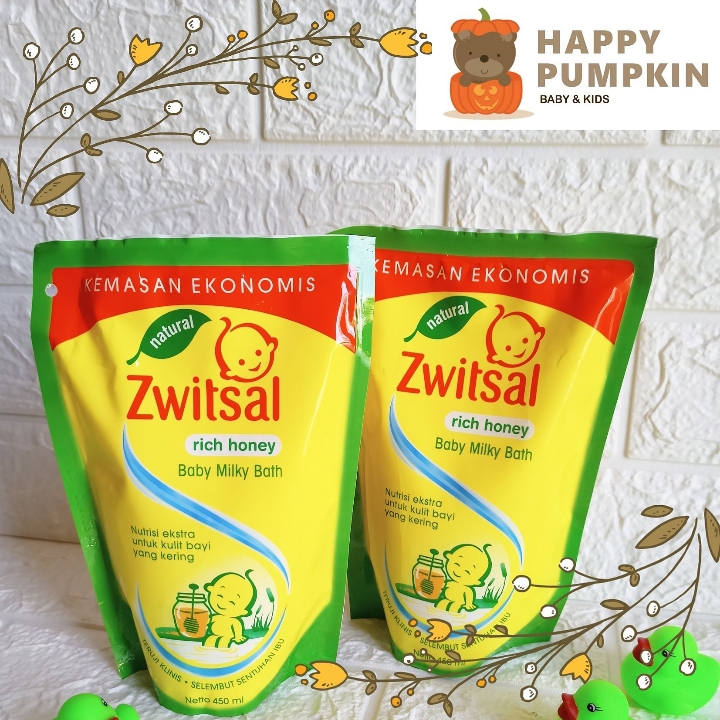 Zwitsal Baby Milky Bath Rich Honey 450 ml