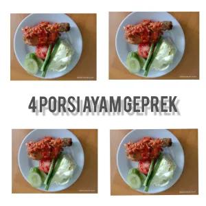 ayam geprek lalapan 4 porsi