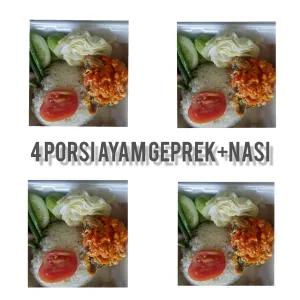 ayam geprek nasi lalapan 4 porsi