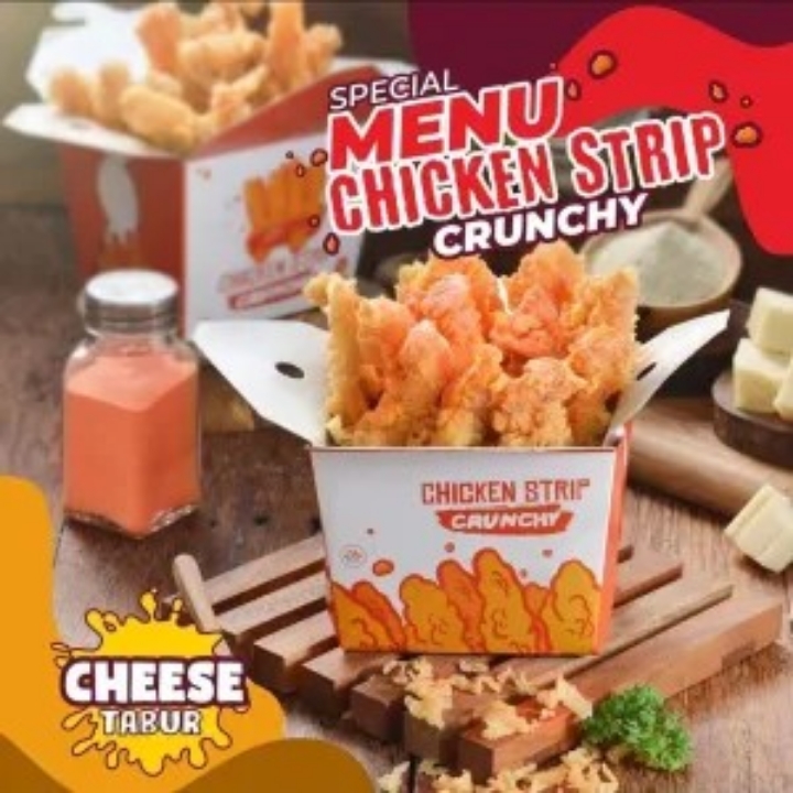 chicken steip crunchy cheese saus