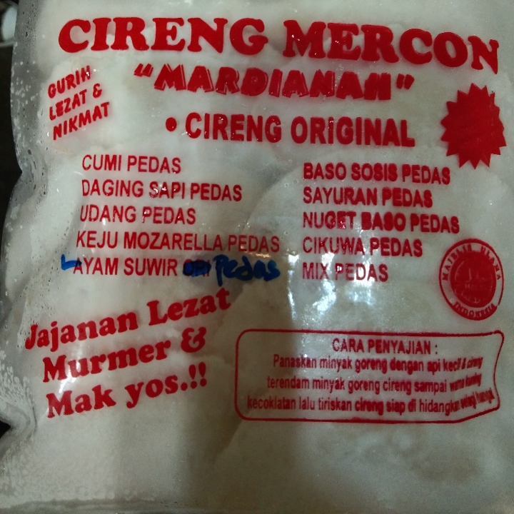 cireng mercon isi ayam suwir pedas