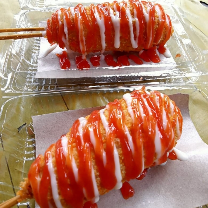 corndog moza pedas mayo