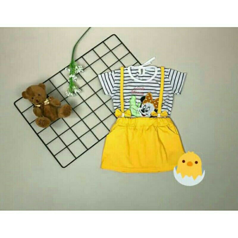 dress anak mickey kuning