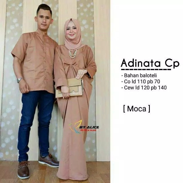 gamis plus kemeja adinata couple ori Alice maxy material 