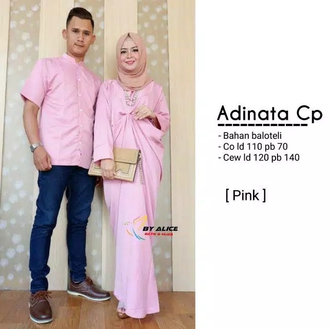 gamis plus kemeja adinata couple ori Alice maxy material  2