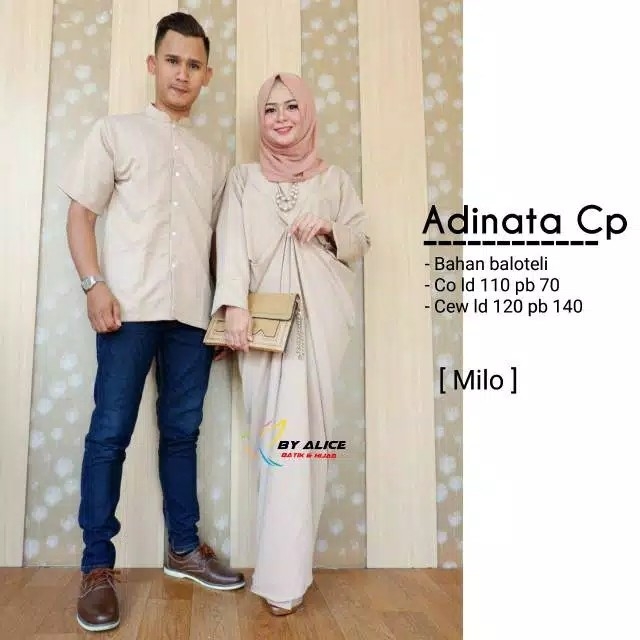 gamis plus kemeja adinata couple ori Alice maxy material  3