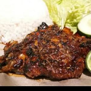 geprek gebyur bakar tanpa nasi